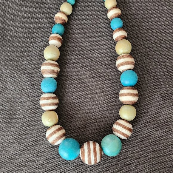 Claire's Wood Beaded Multicolor Bohemian Necklace - Picture 4 of 13